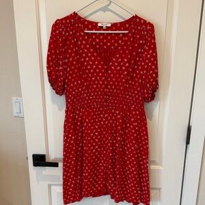 Madewell Red Floral Mini Dress